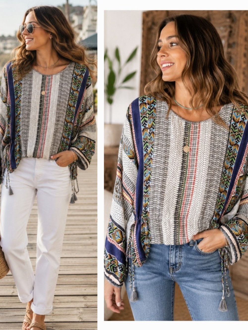 NWT Johnny Was Peasant silk blouse